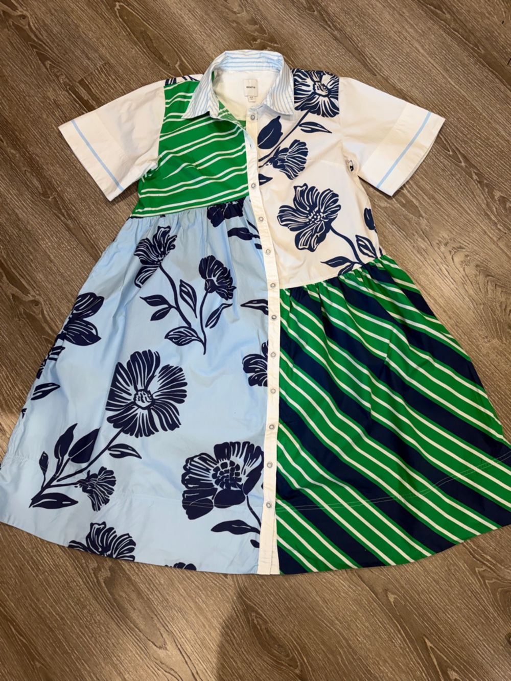 Beatriz Mixed Print Shirt Dress by Maeve Anthropologie size XS